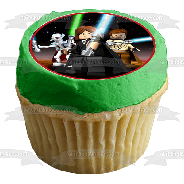 LEGO Star Wars Darth Vader Storm Trooper Yoda Edible Cupcake Topper Images ABPID09033