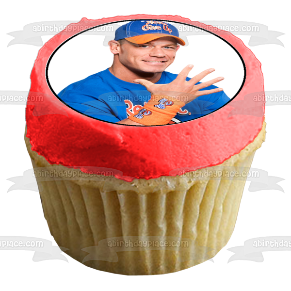 WWE World Wrestling Logo John Cena Edible Cupcake Topper Images ABPID21800