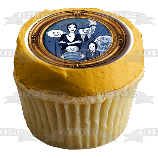 The Addams Family Gomez Wednesday Morticia Uncle Fester Picture Frames Edible Cupcake Topper Images ABPID27488