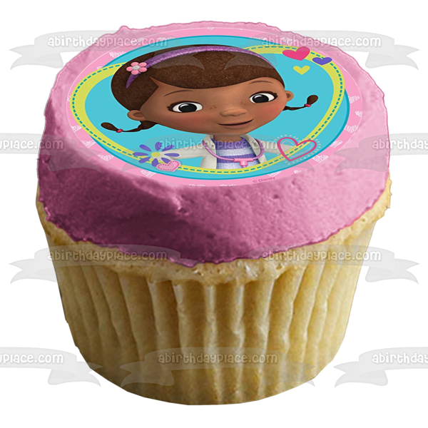 Doc McStuffins Flowers Hearts Edible Cupcake Topper Images ABPID14785