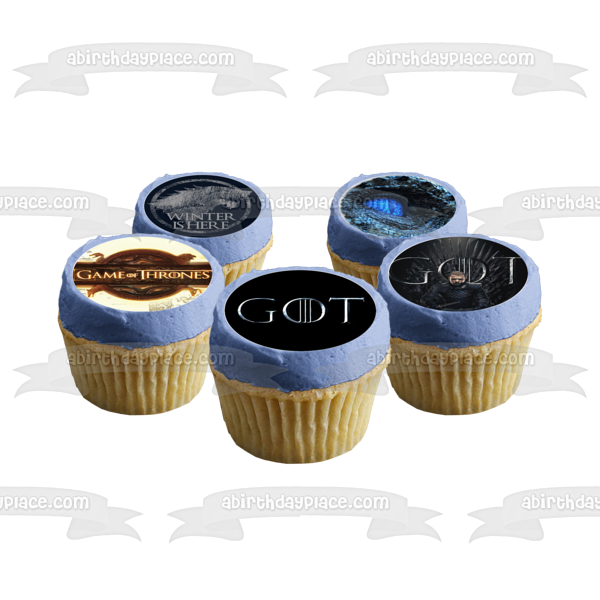 Juego de Tronos Trono de Hierro Bran Stark Jon Stark Daenerys Targaryen Rey Nocturno Tyrion Lannister Melisandre Imágenes comestibles para cupcakes ABPID27619 