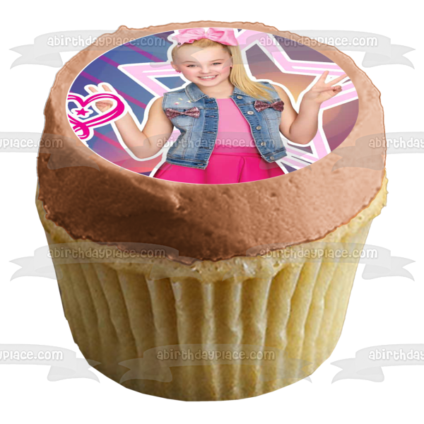 Jojo Siwa Peace Signs Heart Signs Edible Cupcake Topper Images ABPID14794