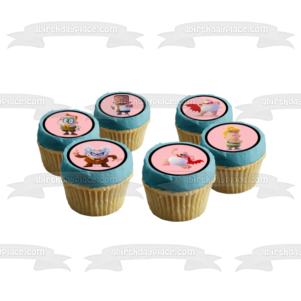 Captain Underpants Melvin Sneedly George Beard Harold Hutchins Tippy Tinkletrousers Turbo Toilet 2000 Edible Cupcake Topper Images ABPID27622