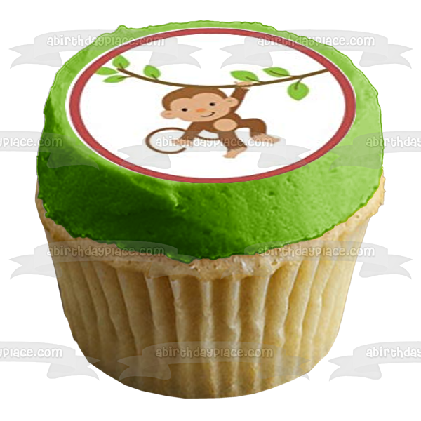 Cartoon Monkeys In Various Positions Edible Cupcake Topper Images ABPID49799