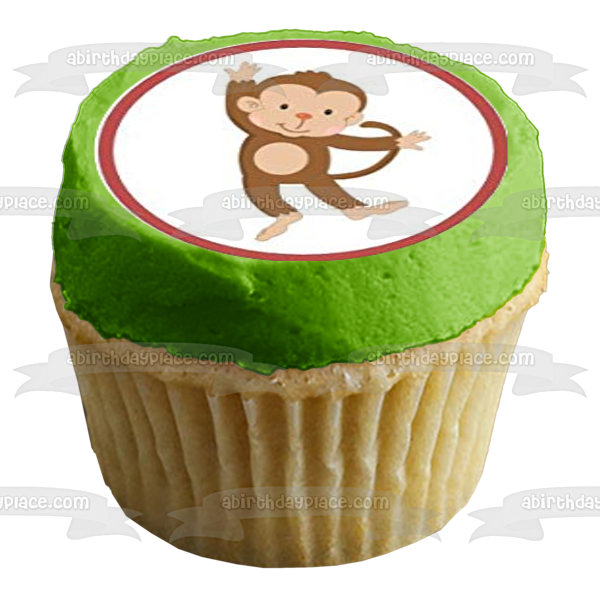 Cartoon Monkeys In Various Positions Edible Cupcake Topper Images ABPID49799