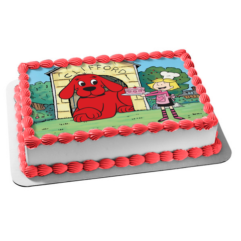 Clifford the Big Red Dog Emily Cake Edible Cake Topper Image ABPID06335