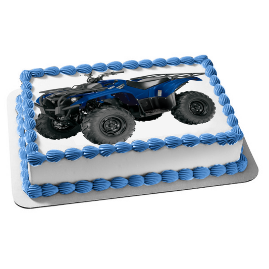 Atv Blue Yamaha 4 Wheeler Edible Cake Topper Image ABPID00916