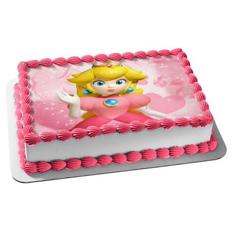 Super Mario Princess Peach Edible Cake Topper Image ABPID04554