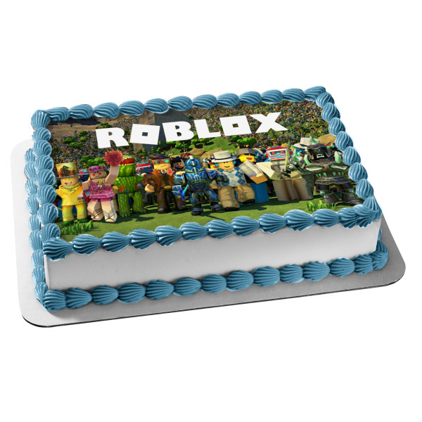 Roblox Assorted Characters Edible Cake Topper Image ABPID07367
