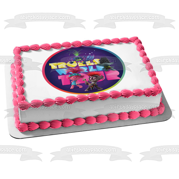 Trolls World Tour Queen Barb Queen Poppy Branch King Trollex Edible Cake Topper Image ABPID52200