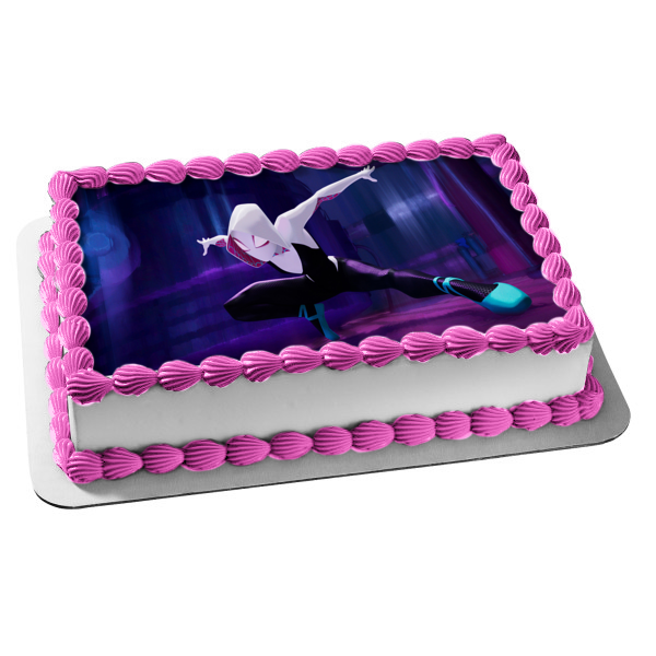 Spider-Man Into the Spider-Verse Gwen Stacy Spider Gwen Hailee Steinfeld Spider-Man Spidergwen Edible Cake Topper Image ABPID52909