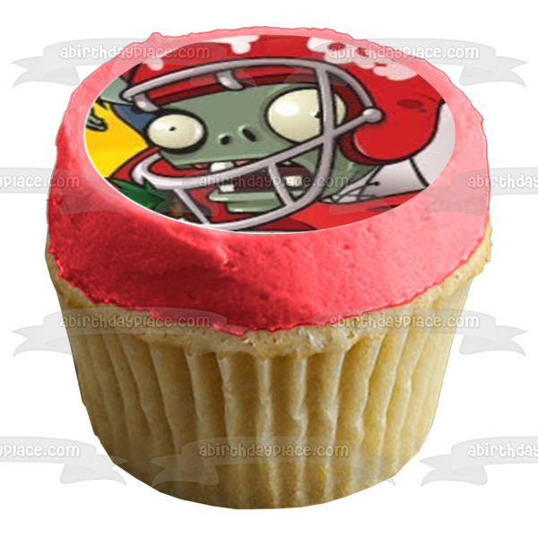 Plants Vs Zombies Sunflower Chili Pepper Hostile Zombie Football Zombie Edible Cupcake Topper Images ABPID14839
