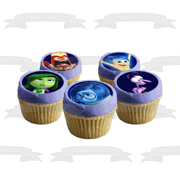 Inside Out Joy Sadness Disgust Fear Anger Edible Cupcake Topper Images ABPID14849