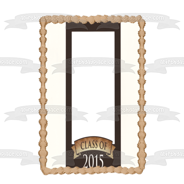 Class of 2015 Picture Frame Edible Cake Topper Image Frame ABPID06365