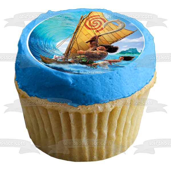 Moana Disney  Hei Hei Pua Maui  12 Count Cupcake Toppers Edible Cupcake Topper Images ABPID53490