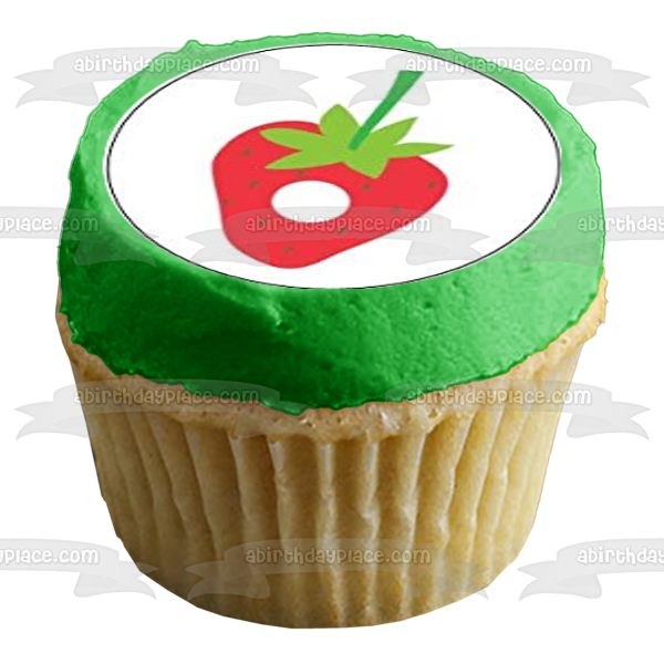 The Very Hungry Caterpillar Mixed Cupcakes Strawberry Pear Apple Leaf Butterfly Edible Cupcake Topper Images ABPID52334
