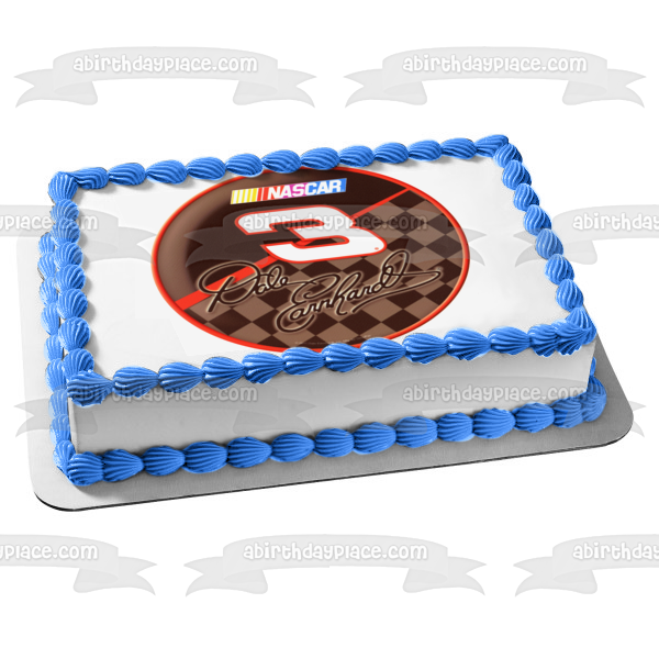 Nascar Dale Earnhardt 3 Logo Edible Cake Topper Image ABPID06378