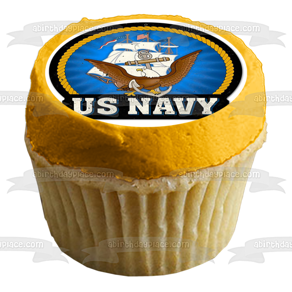 US Navy Sign Insignia Badge Edible Cake Topper Image ABPID00010