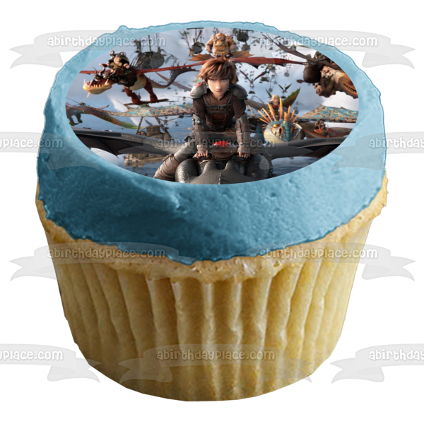 How to Train Your Dragon 3 Hidden World Toothless Hiccup Edible Cake Topper Image ABPID00156