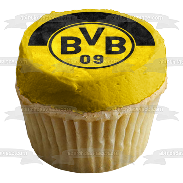 Borussia Dortmund Soccer Club Flag Logo Edible Cake Topper Image ABPID00304