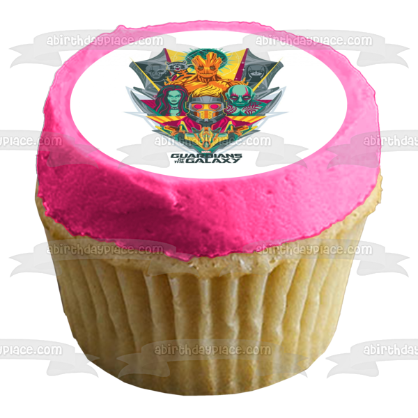 Guardians of the Galaxy Star-Lord Gamora Drax Groot Edible Cake Topper Image ABPID00422