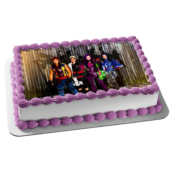 Disney Channel Descendants Shadows Mal Carlos Jay Evie Edible Cake Topper Image ABPID00437