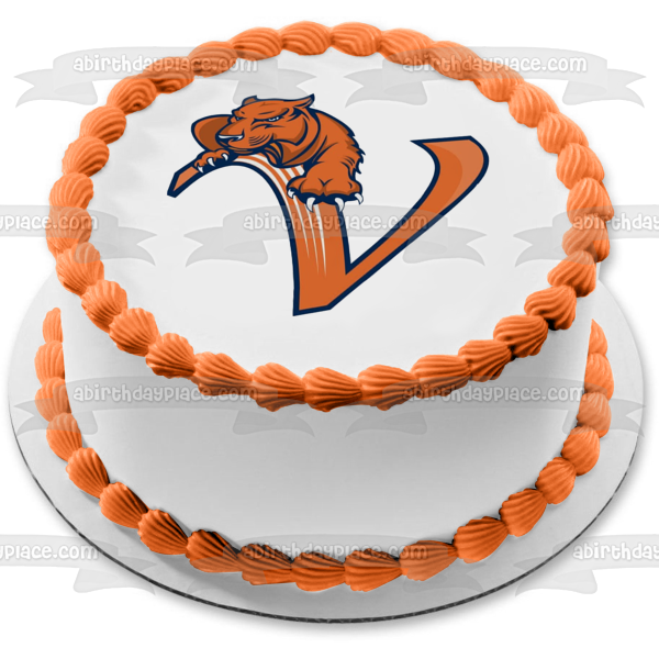 Zebulon B. Vance High School Cougars Logo Edible Cake Topper Image ABPID00473