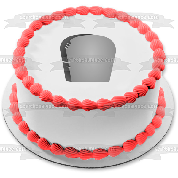 Happy Halloween Grey Tombstone Edible Cake Topper Image ABPID00619