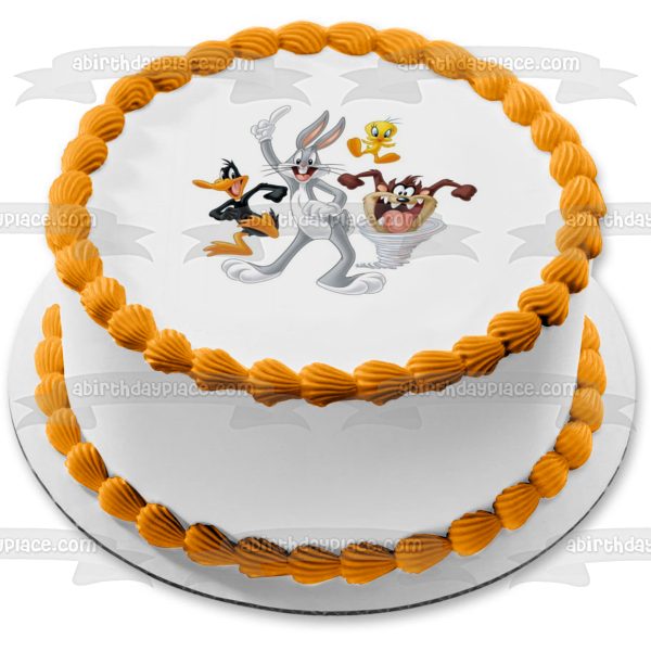 Looney Tunes  Bugs Bunny Daffy Duck Tasmanian Devil and Tweety Bird Edible Cake Topper Image ABPID00550