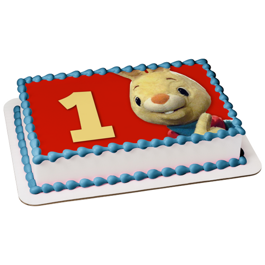 Harry Bunny Happy 1st Birthday Edible Cake Topper Image ABPID00856