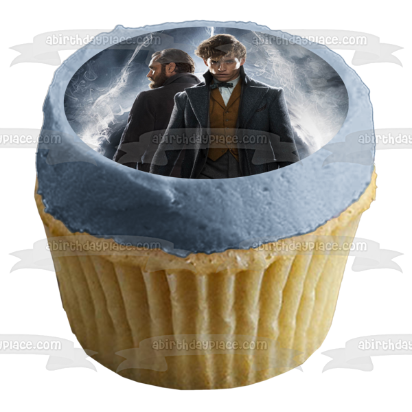 Fantastic Beasts: The Crimes of Grindelwald Newt and Dumbledore Edible Cake Topper Image ABPID00860