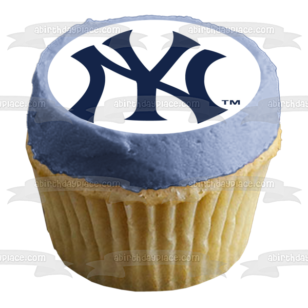 New York Yankees Logo MLB Professional Baseball Edible Cake Topper Image ABPID00920