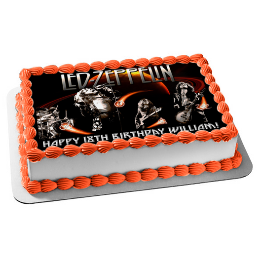 Led-Zepplin Rock Band Saturn Background Edible Cake Topper Image ABPID01029