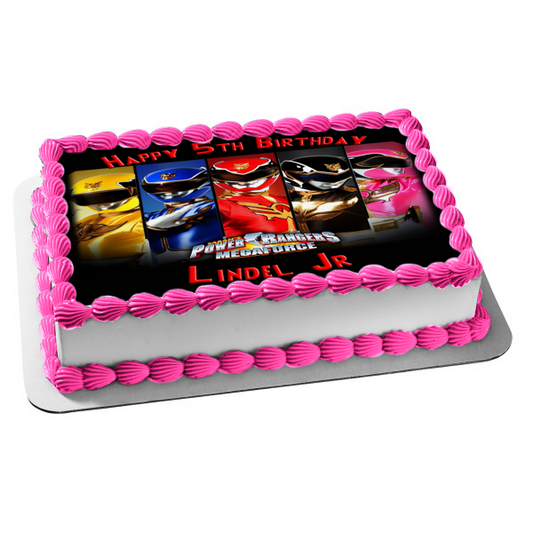 Power Rangers Mega Force Jason Zack Billy Trini and Kimberly Edible Cake Topper Image ABPID05292