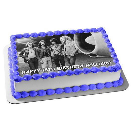 Led Zeppelin Jimmy Page, Robert Plant, John Paul Jones, John Bonham Edible Cake Topper Image ABPID26854