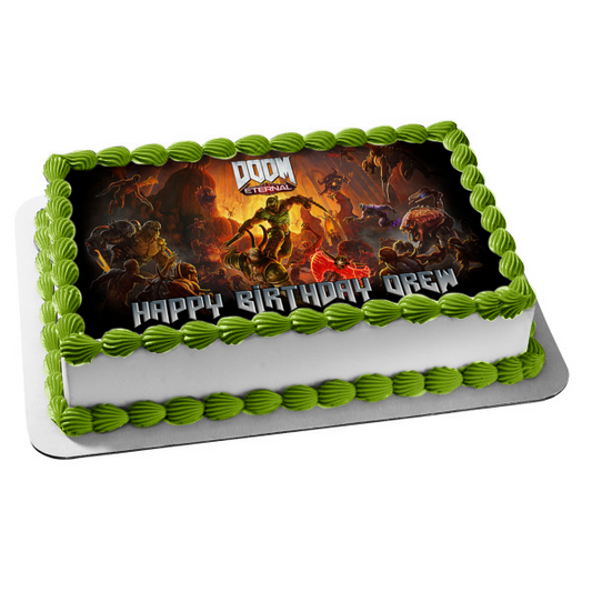 Imagen comestible para decoración de tarta de Doom Eternal Monsters ABPID51115 