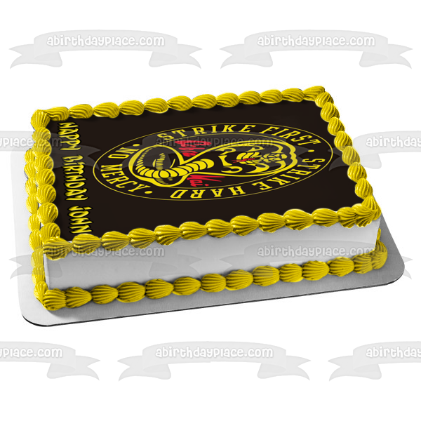 Cobra Kai Logo Karate TV Show Edible Cake Topper Image ABPID53545