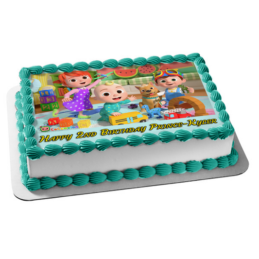 Cocomelon Kids TV Show JJ. Yoyo Tom Tom Edible Cake Topper Image ABPID52949