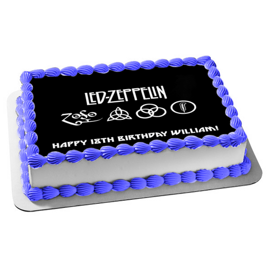 Imagen de decoración comestible para tarta con portada del álbum Planet Rock de Led Zeppelin ABPID26853 