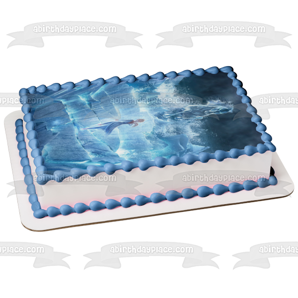 Frozen 2 Elsa Nokk Water Horse Water Spirit Edible Cake Topper Image ABPID50663