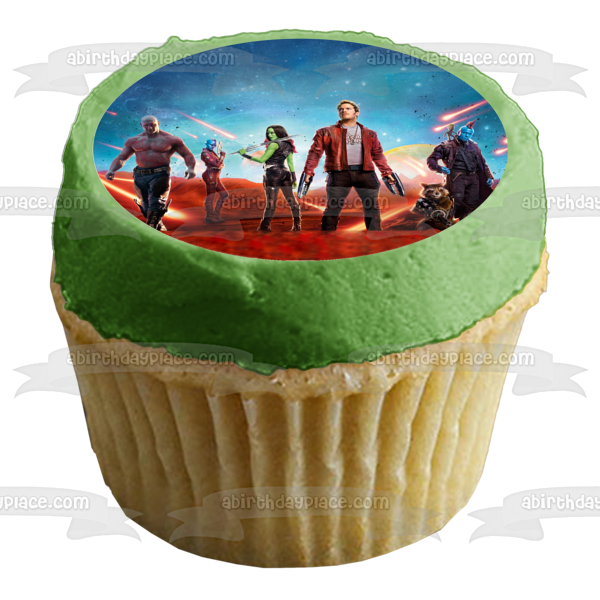 Guardians of Galaxy Gamora Star-Lord Thanos and Nebula Edible Cake Topper Image ABPID06355