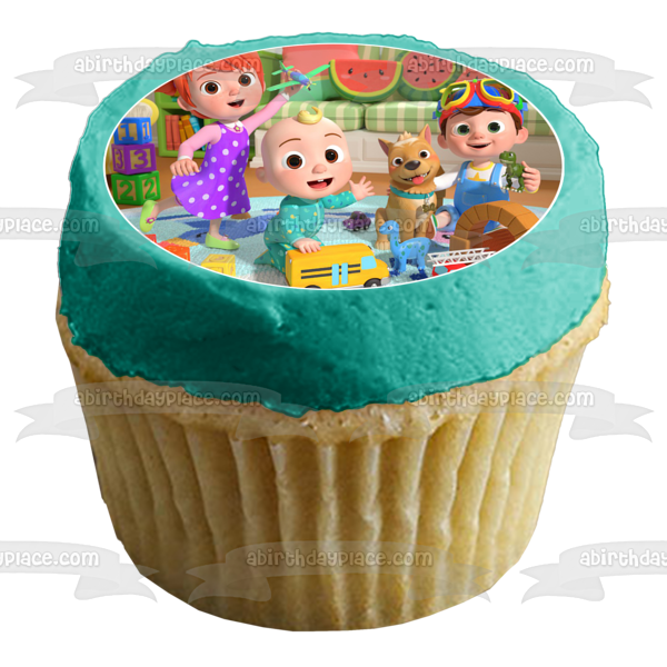 Cocomelon Kids TV Show JJ. Yoyo Tom Tom Edible Cake Topper Image ABPID52949