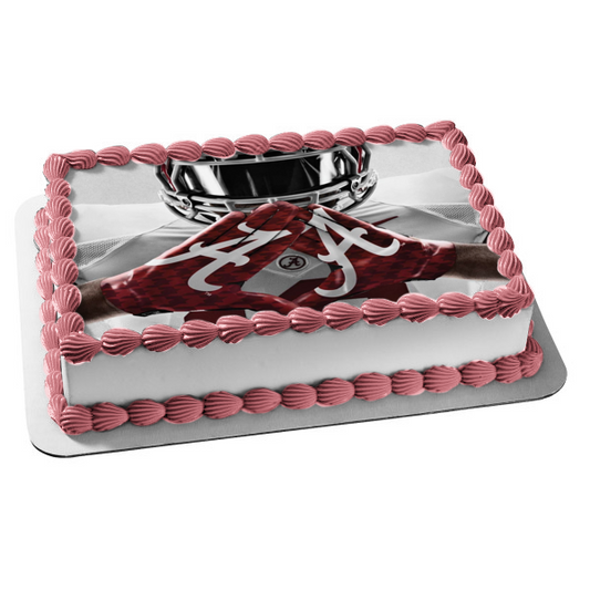 Alabama Crimson Tide Football NCAA Edible Cake Topper Image ABPID09875