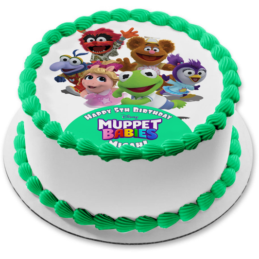 Disney Muppet Babies Kermit Miss Piggy Gonzo Fozzy Bear Animal Summer Edible Cake Topper Image ABPID21744