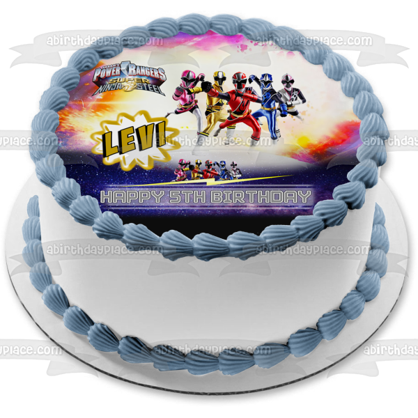 Power Rangers Super Ninja Steel Customizable Edible Cake Topper Image Edible Cake Topper Image ABPID51662