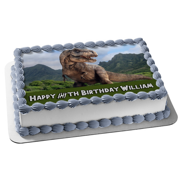 Jurassic Park Tyrannosaurus Rex Edible Cake Topper Image ABPID05478