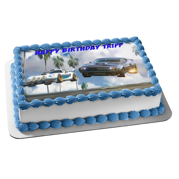 Fast and Furious Spy Racers Cars Jumping Edible Cake Topper Image ABPID00298