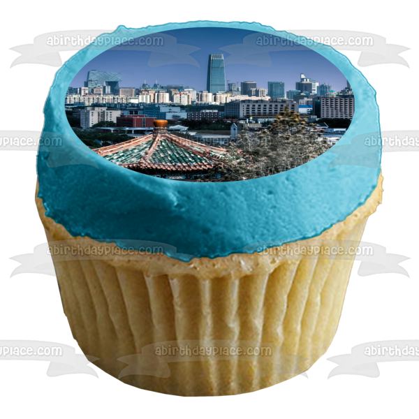 Beijing China Skyline Daytime Park Edible Cake Topper Image ABPID00128