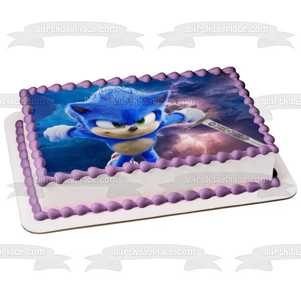 Thunderstorm Sonic with Excalibur Edible Cake Topper Image ABPID53630