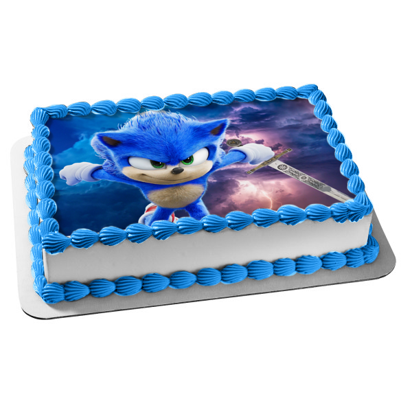 Thunderstorm Sonic with Excalibur Edible Cake Topper Image ABPID53630